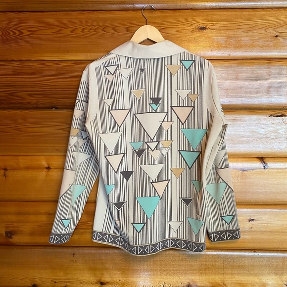 Vintage 70s Geometric Button-Up Disco Shirt - Picture 2 of 5